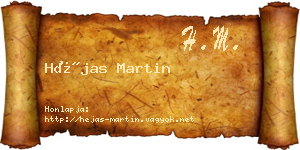 Héjas Martin névjegykártya